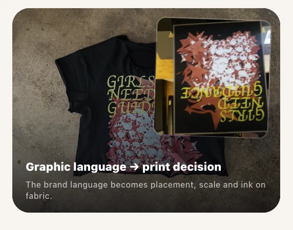Girls Need Guidance resolved graphic language and print decision