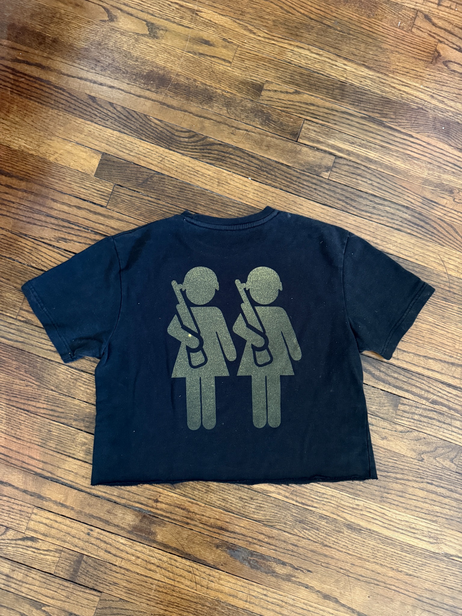 Black tee with Draft Women icon graphic on the back.